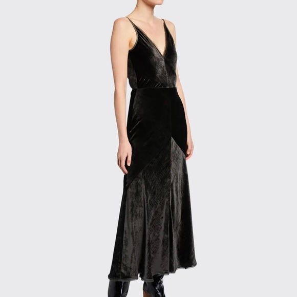 Gabriela Hearst FW19 Bridget Dress in Black Silk Velvet - Picture 1 of 3